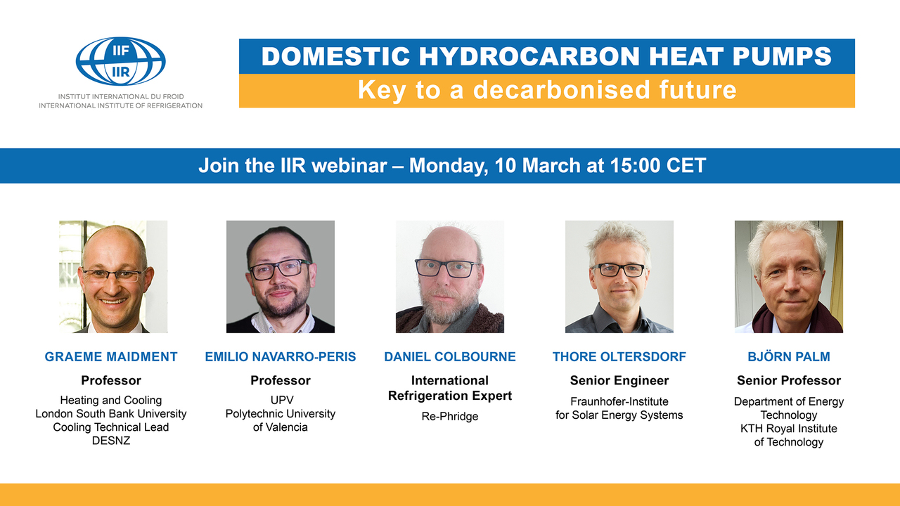 IIR webinar speakers - Domestic hydrocarbon heat pumps