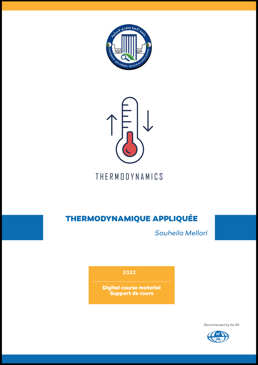 Couverture du cours sur la thermodynamique appliquée